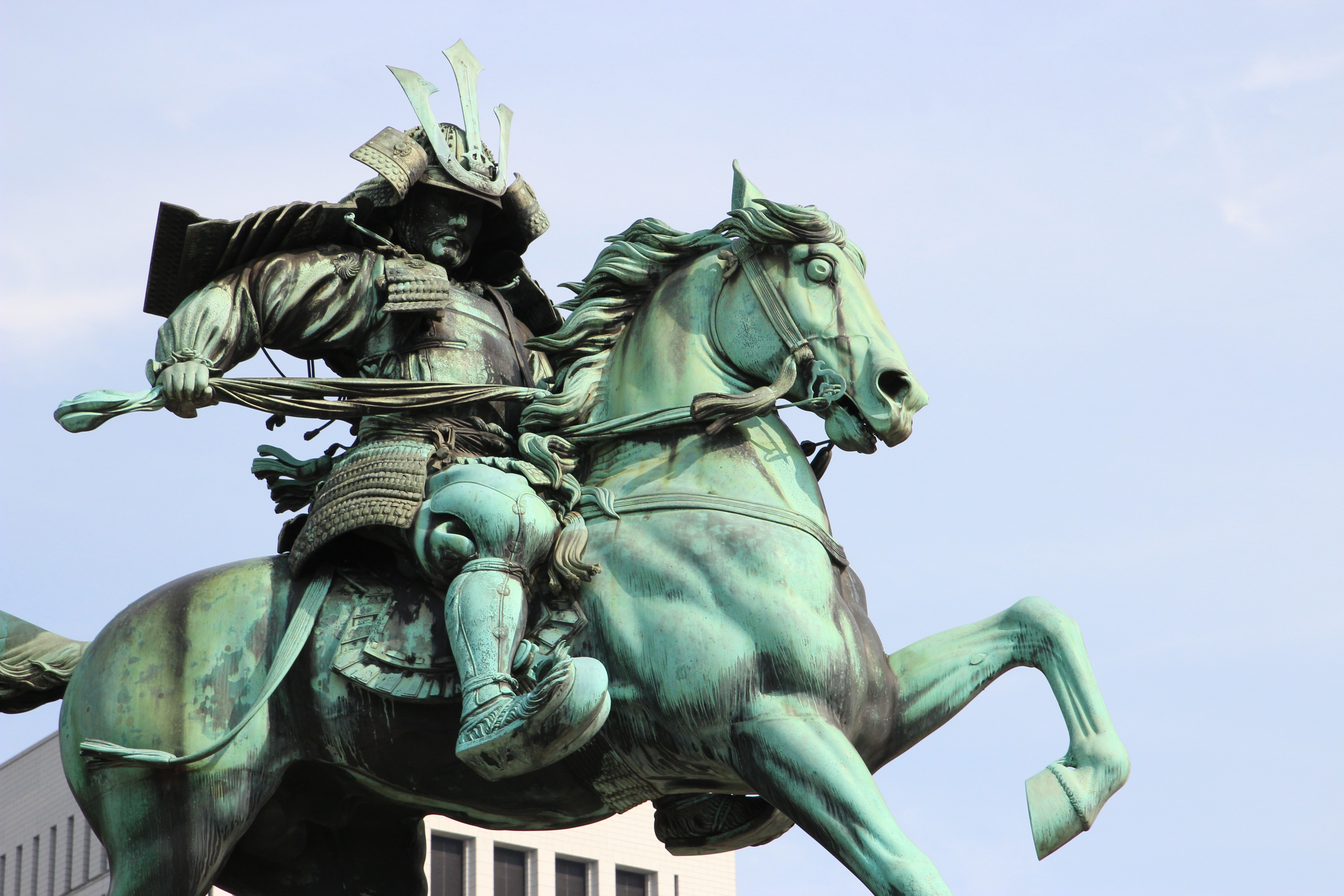 Statue of samurai on a horse